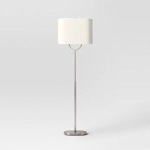 Open Box - Threshold -  Modern Ring Floor Lamp Finish ETL Listed Silver